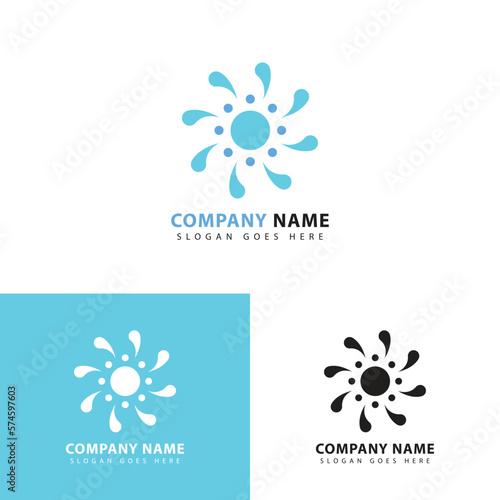 Abstract logo design template circle shape swirling Dots vector icon.Blue fresh abstract symbol. Isolated vector illustration.
