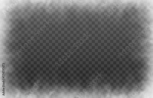 Vector fog or smoke on isolated transparent background. Smoke, fog or cloud png. White smoke png.