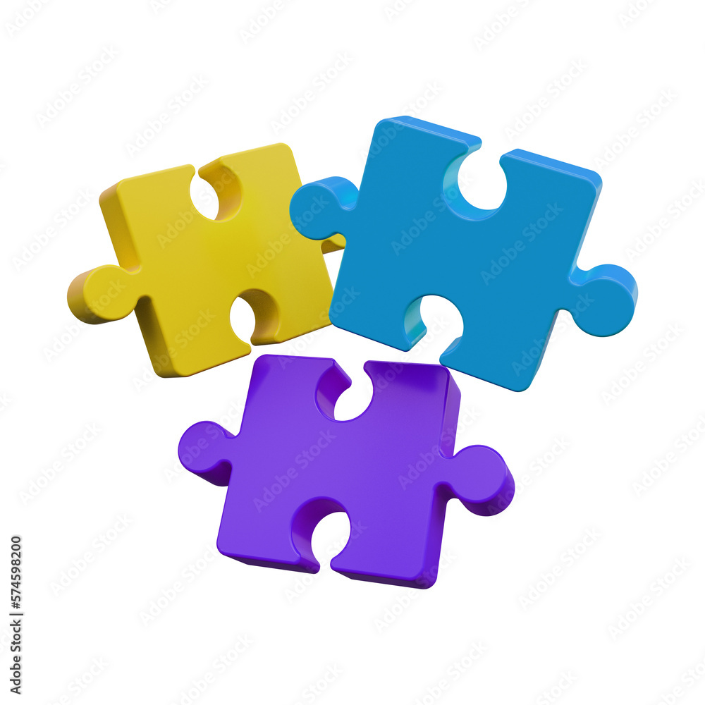 Obraz premium Puzzle pieces. 3d render