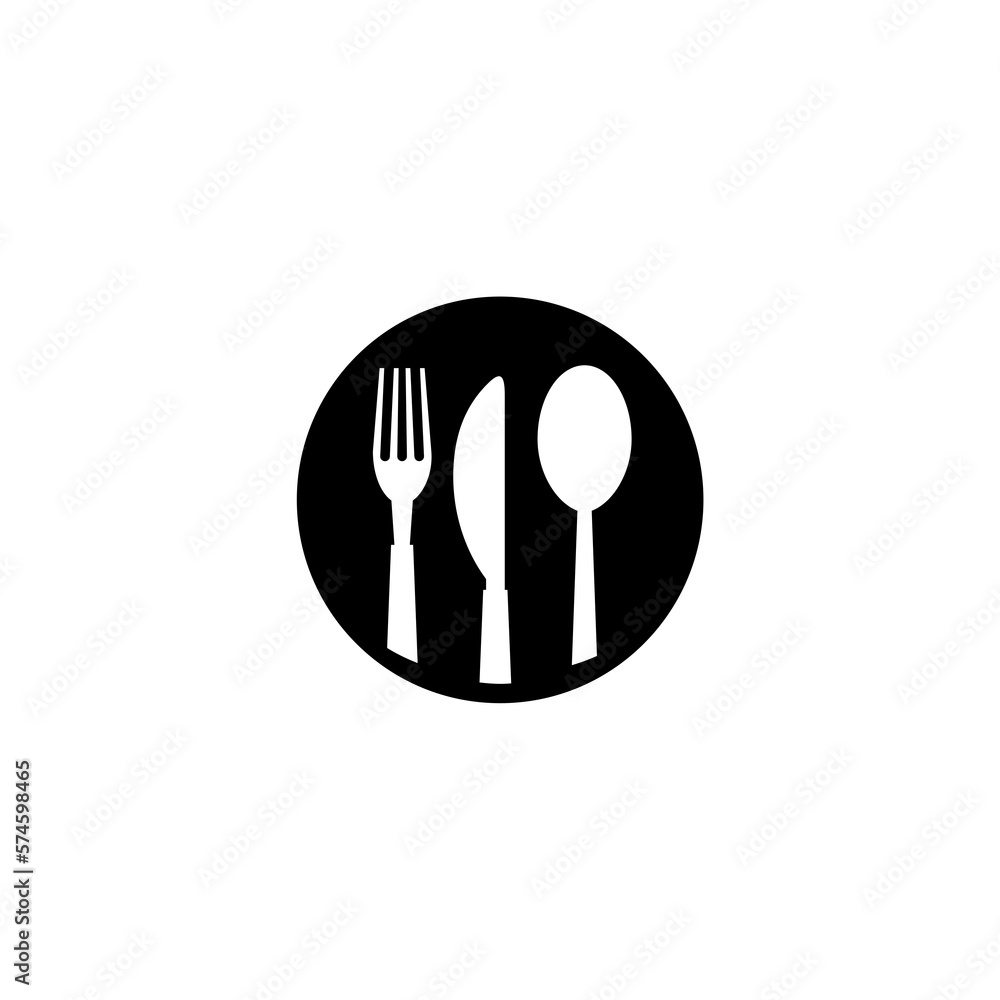 Cutlery set. Various fork, spoon and knife icon on white Cutlery set. Various fork, spoon and knife icon on white
