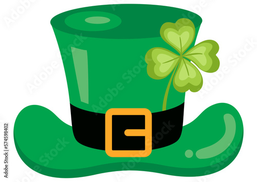 Green Saint Patricks Day hat with clover