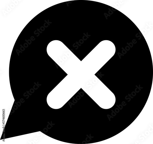 Dialog with x symbol in message bubble