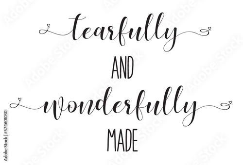 Fearfully and wonderfully made. Christian poster. Psalm hand lettering quote. Baby Events. A beautiful christian theme for a sweet baby shower, sip and see, dedication, baptism party.