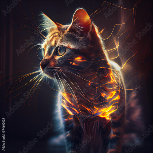 Generative AI " Super Lightning Cat"