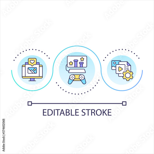 Wallpaper Mural Gamification in digital marketing loop concept icon. Engage customers online. Increase internet sales. abstract idea thin line illustration. Isolated outline drawing. Editable stroke. Arial font used Torontodigital.ca