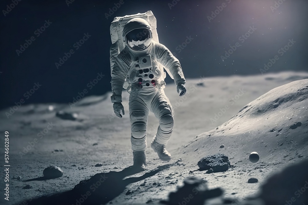 Astronaut Walking On The Moon