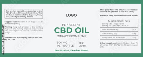 CBD Label Design Template, Dropper Bottle Design, Packaging Design 