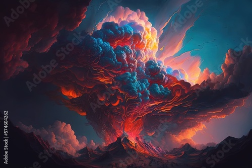 Penetrating the Clouds and Drawing out its Fiery Secrets - Plasma Artwork Generative AI