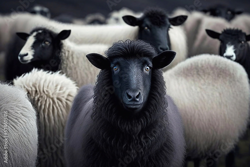 Flock of Sheep. Generative AI