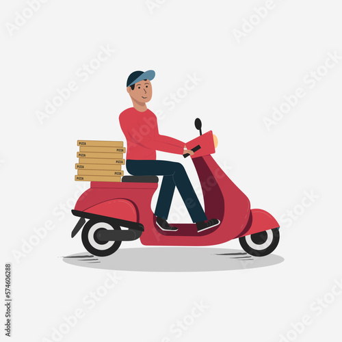 Delivery pizza boy motobike