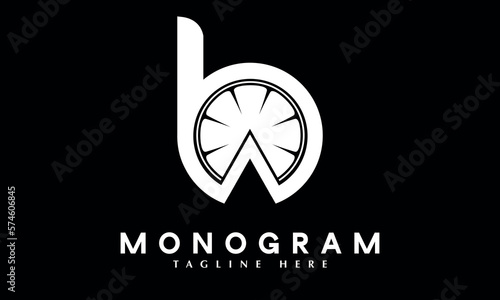 Alphabet B orange ORANGE business company logo vector template photo