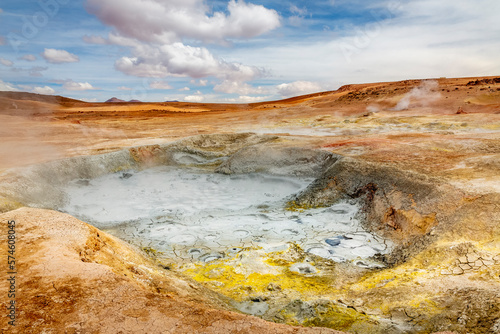 Morning Sun Geysers at the Altiplano of Potosi Region, Bolivia