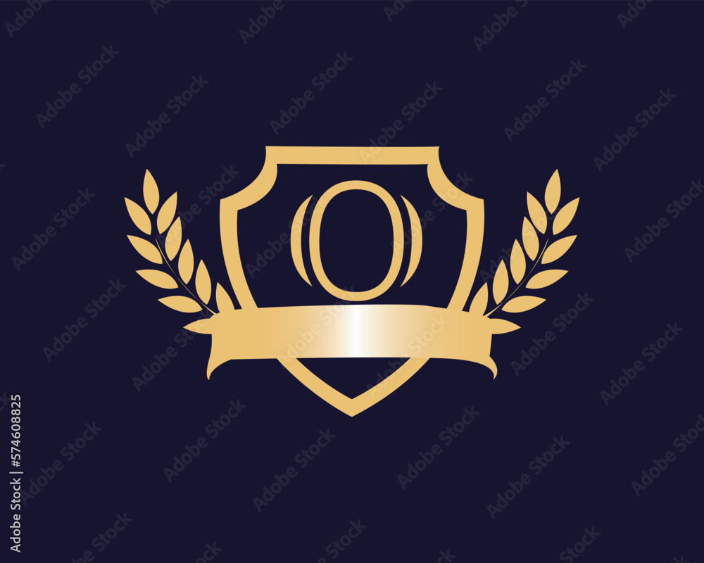 Golden Blakc shield LOgo Of O Golden Blakc shield LOgo Of O
