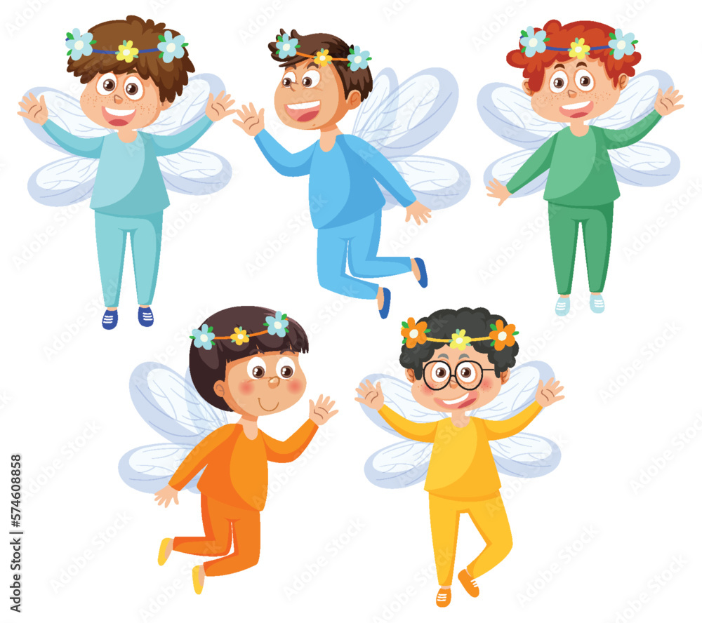 A set of cute fairy boys A set of cute fairy boys