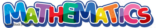 Colourful mathematic banner isolated