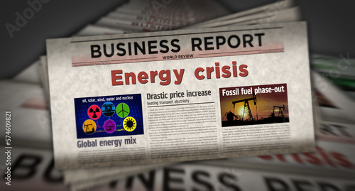 Energy crisis and fuel gas price newspaper printing media