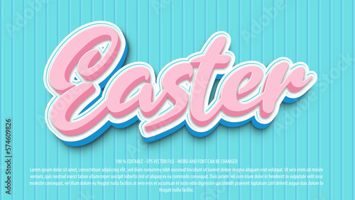Happy easter 3d bold editable text effect