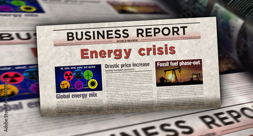 Energy crisis and fuel gas price newspaper printing media