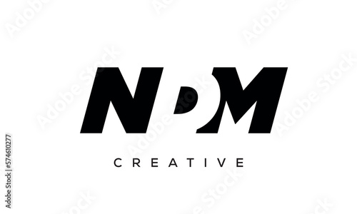 NDM letters negative space logo design. creative typography monogram vector 