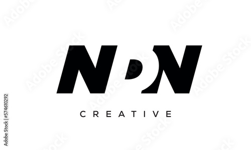NDN letters negative space logo design. creative typography monogram vector 