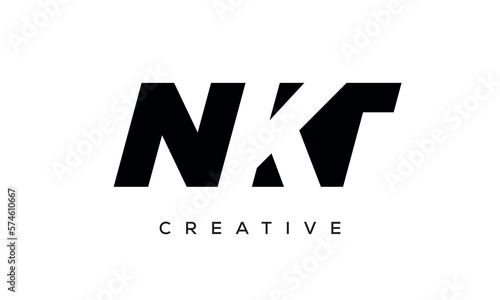 NKT letters negative space logo design. creative typography monogram vector	
 photo