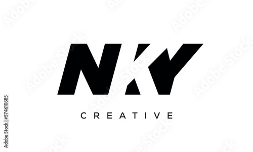NKY letters negative space logo design. creative typography monogram vector 