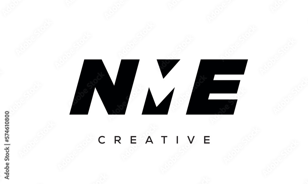 NME letters negative space logo design. creative typography monogram vector	
