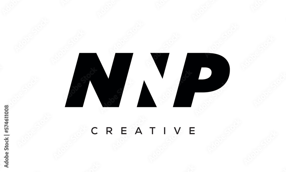 NNP letters negative space logo design. creative typography monogram vector	

