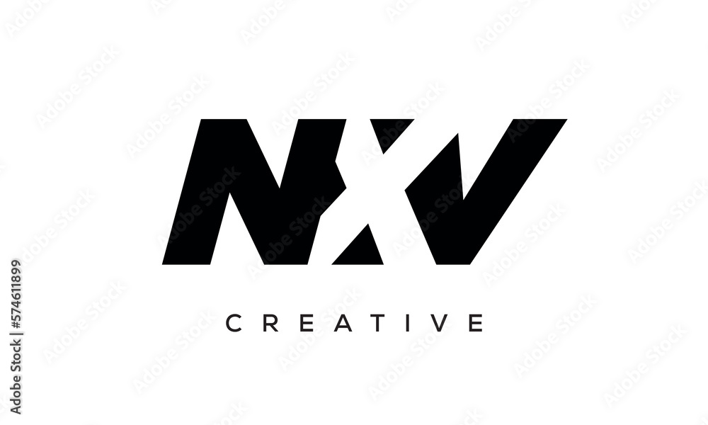 NXV letters negative space logo design. creative typography monogram vector	
