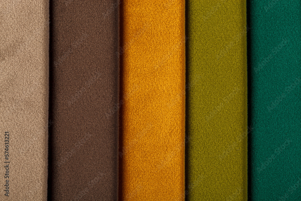 Fototapeta premium Different samples of velvet fabric