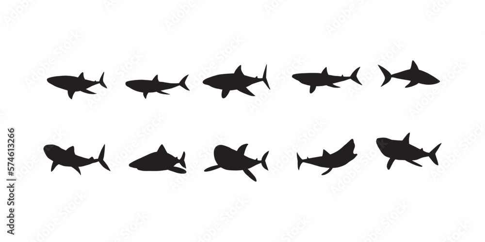 Shark. Sea animal. Marine animal in Scandinavian style.