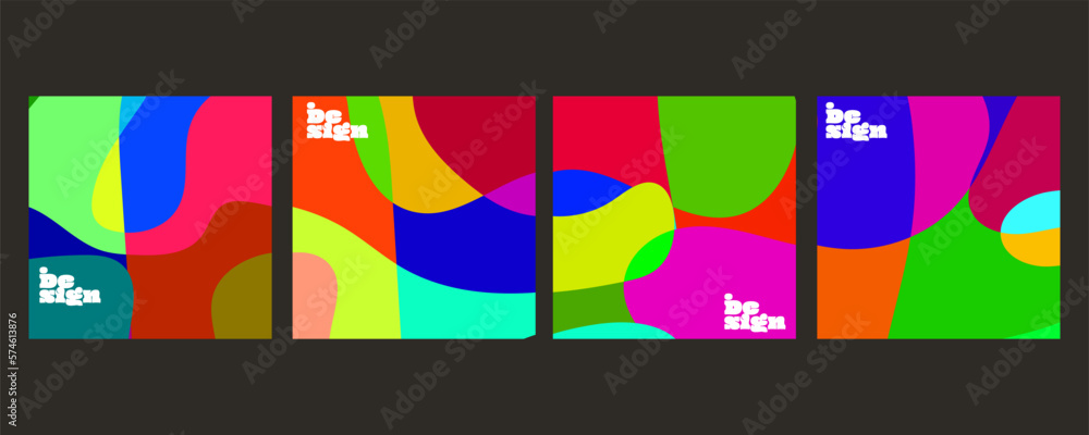 social media post design template with fluid colorful abstract