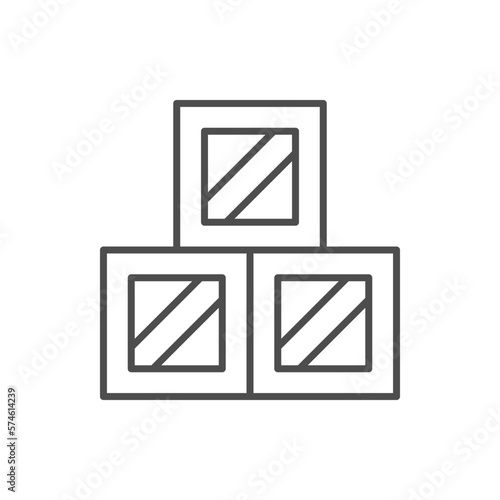 Pile of boxes line icon