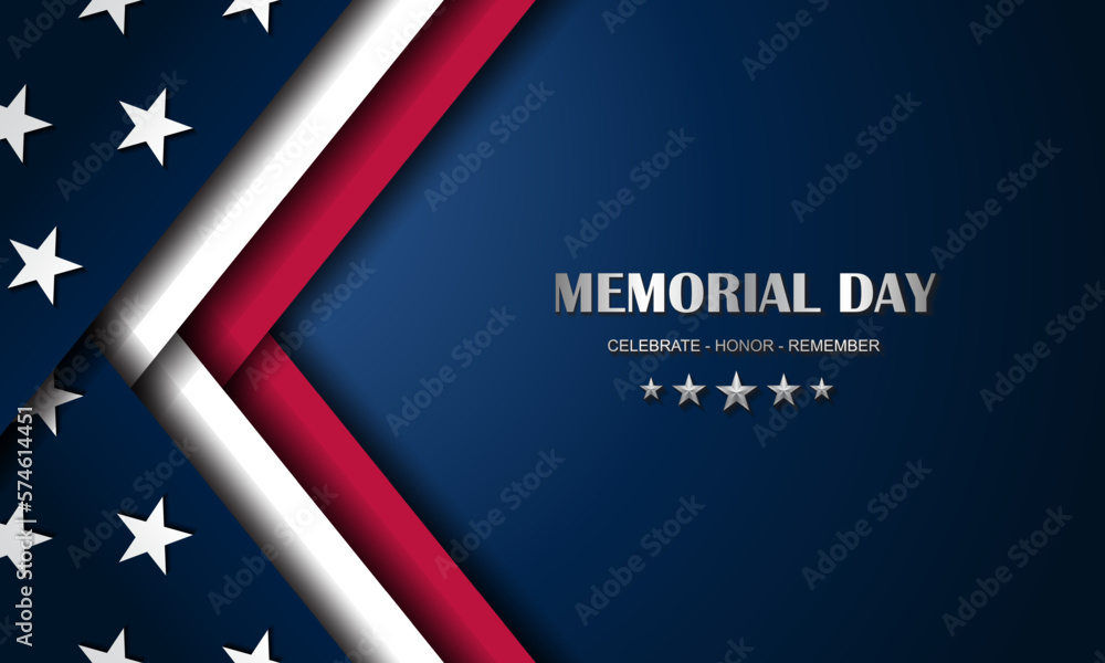 Happy memorial day background with metal look text. Vector illustration Happy memorial day background with metal look text. Vector illustration