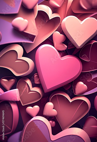 Pink Valentine hearts background