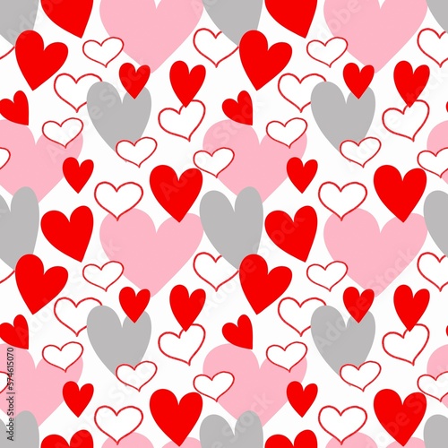 Romantic seamless pattern. Background for Valentin s day with hearts