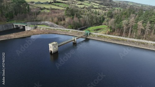 Drone footage of Bohernabreena Reservoir, dublin, ireland