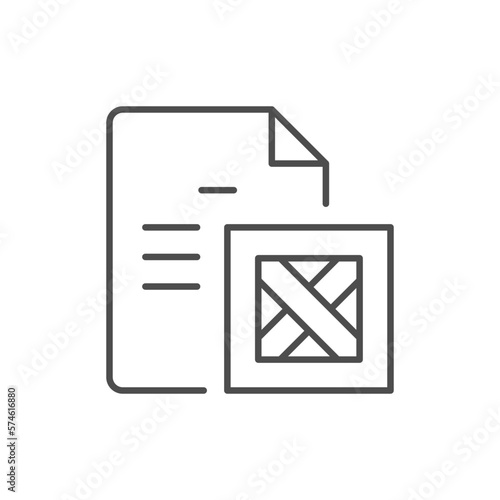 Cargo document line outline icon