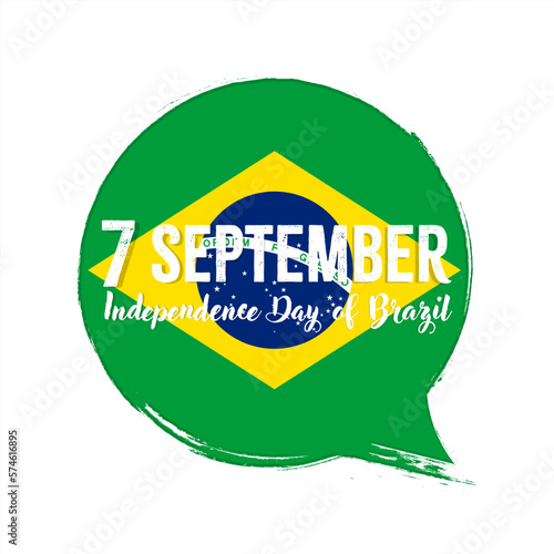 7 September Independence Day of Brazil, banner with grunge brush. Background with national country symbol.