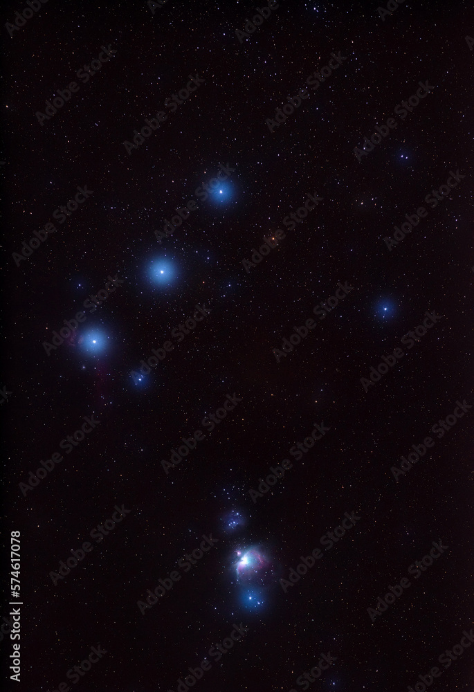 Fototapeta premium Orion constellation and nebula photographed with star tracker.