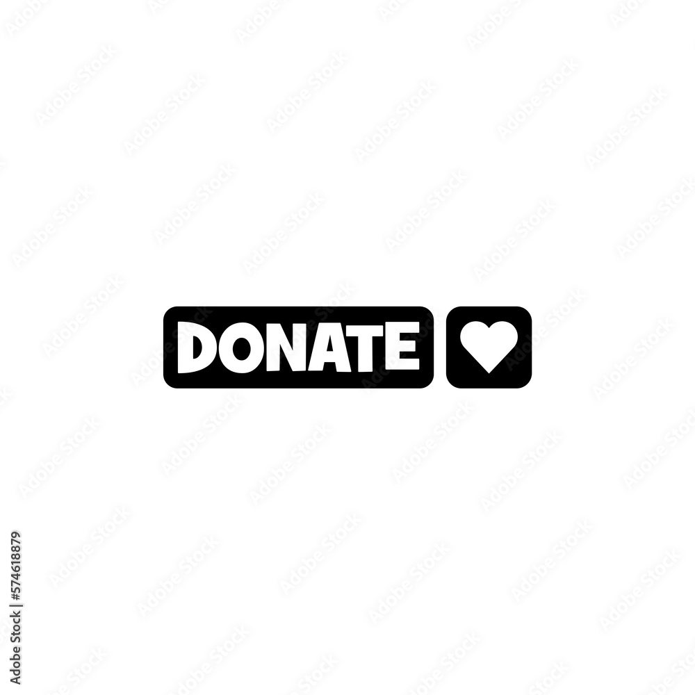 Obraz premium Donate Silhouette Icon isolated on white