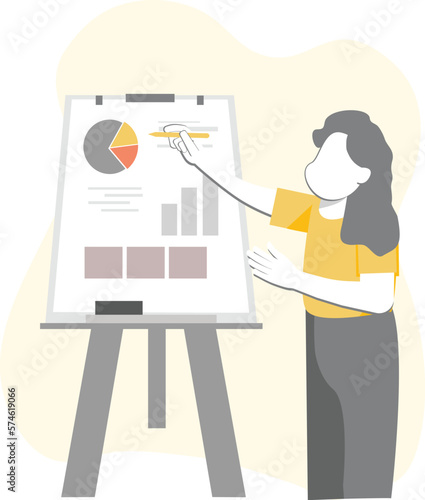 Business marking board chart illustration