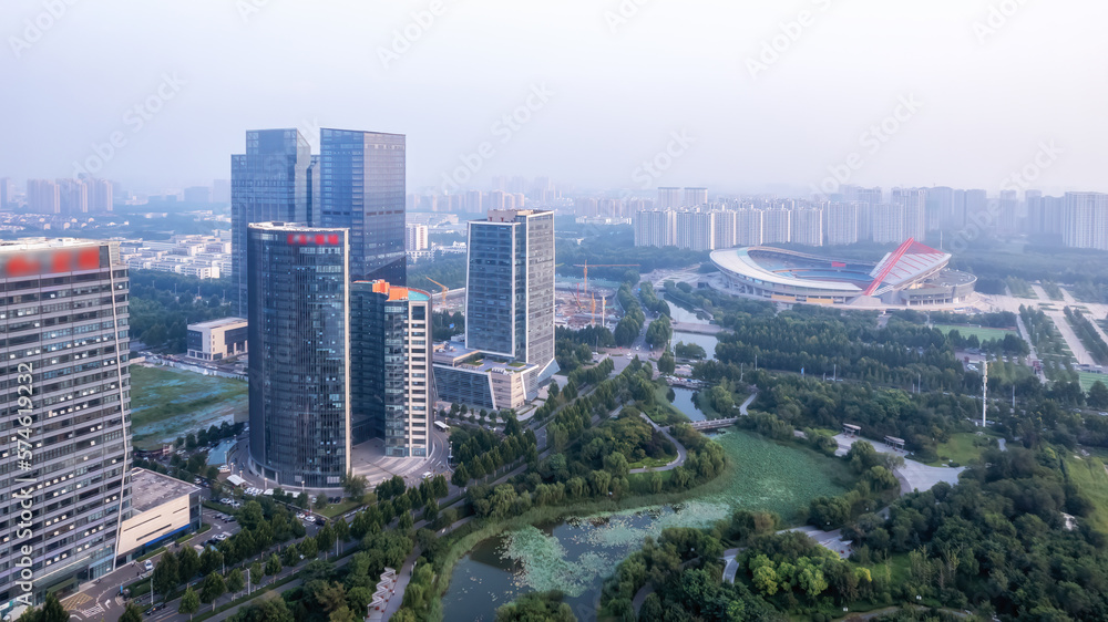 Aerial photography of modern urban architectural landscape in Zi