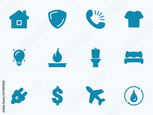 Simple vector icon on a theme basic human needs