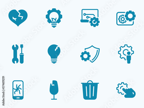 Simple vector icon on a theme engineering and repair