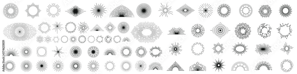 Sunburst element radial stripes or sunburst backgrounds