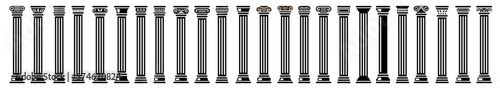 Ancient columns icon set. Vector icon