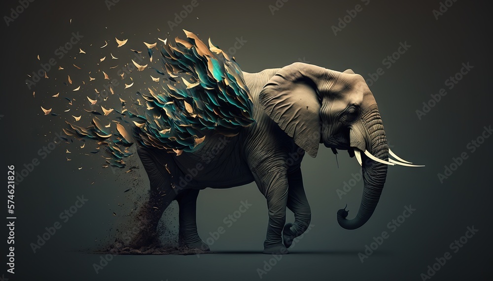 Elephant abstract animal background wallpaper generative ai ilustración