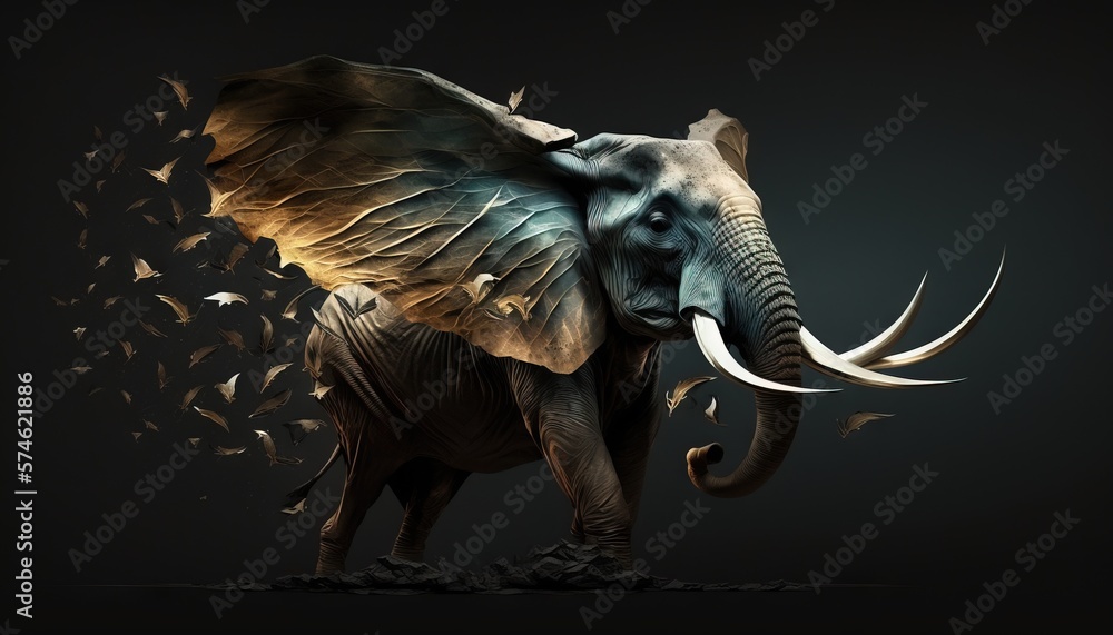 Fototapeta premium Elephant abstract animal background wallpaper generative ai