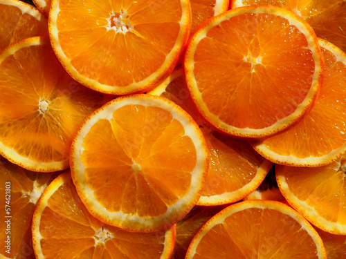 Close up of sliced fresh orange.